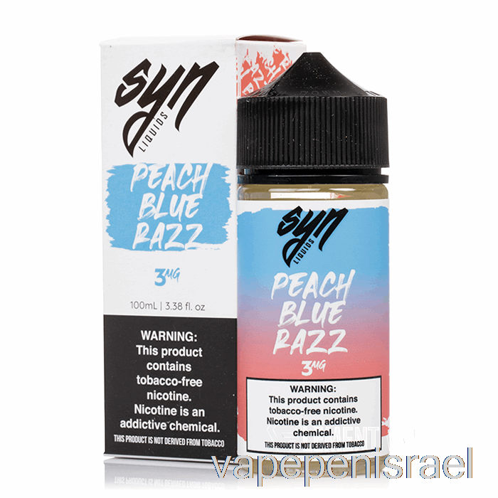 חד פעמי Vape Israel Peach Blue Razz - נוזל Syn - 100 מ"ל 0 מ"ג